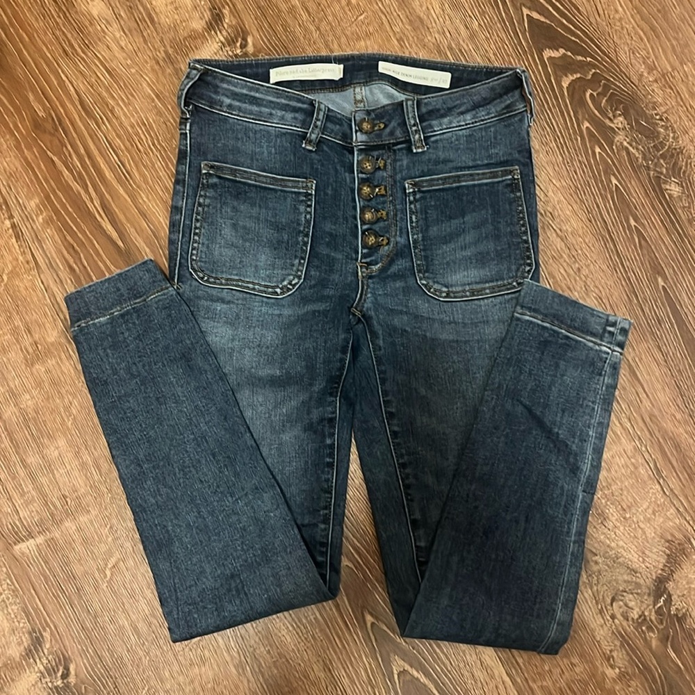anthropologie (pilgrim and the letterpress) high-rise denim leggings
